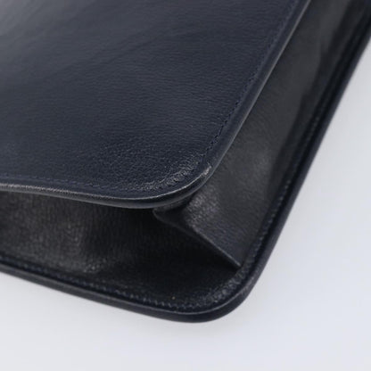 Christian Dior Homme Logo Clutch Leather, Navy, Leather, Clutch