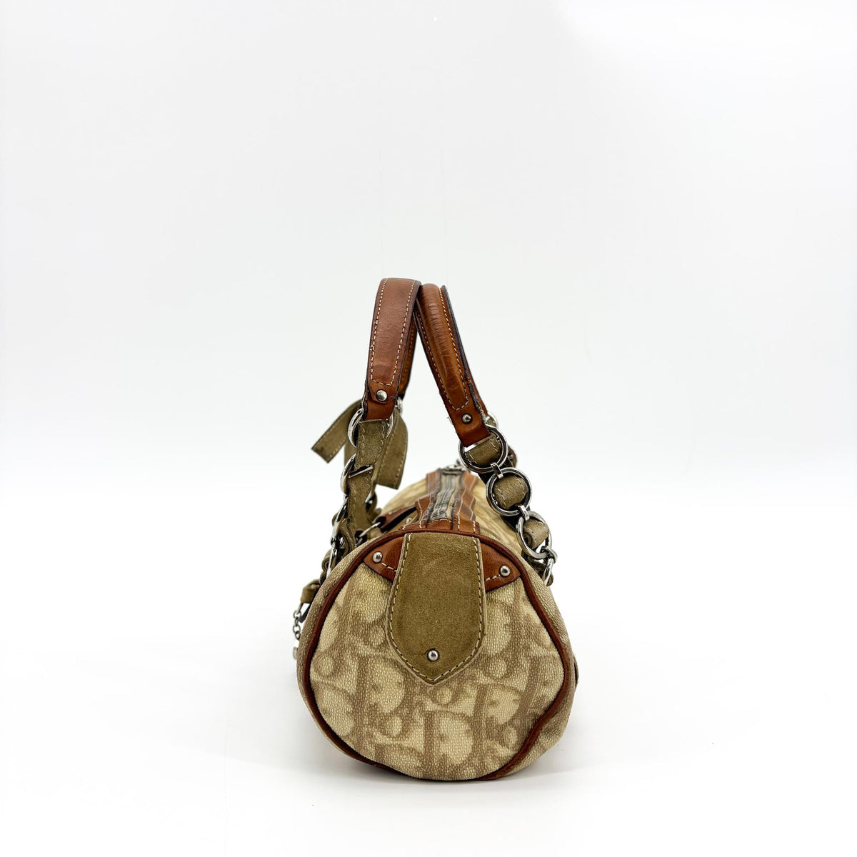 Christian Dior Vintage Trotter Romantique Boston Diorissimo Coated Canvas, Brown, Canvas, Handbag