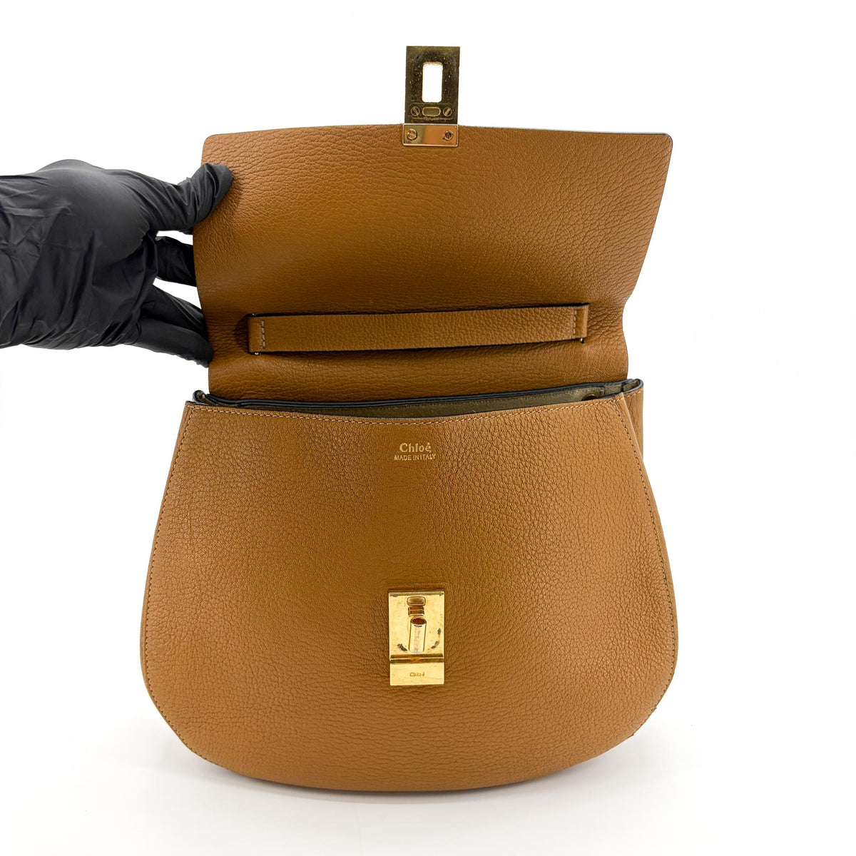 Chloe Drew Leather, Brown, Leather, Crossbody Bag