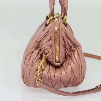 Miu Miu Madras Bowler Bag Matelasse Leather, PINK, LEATHER, Handbag