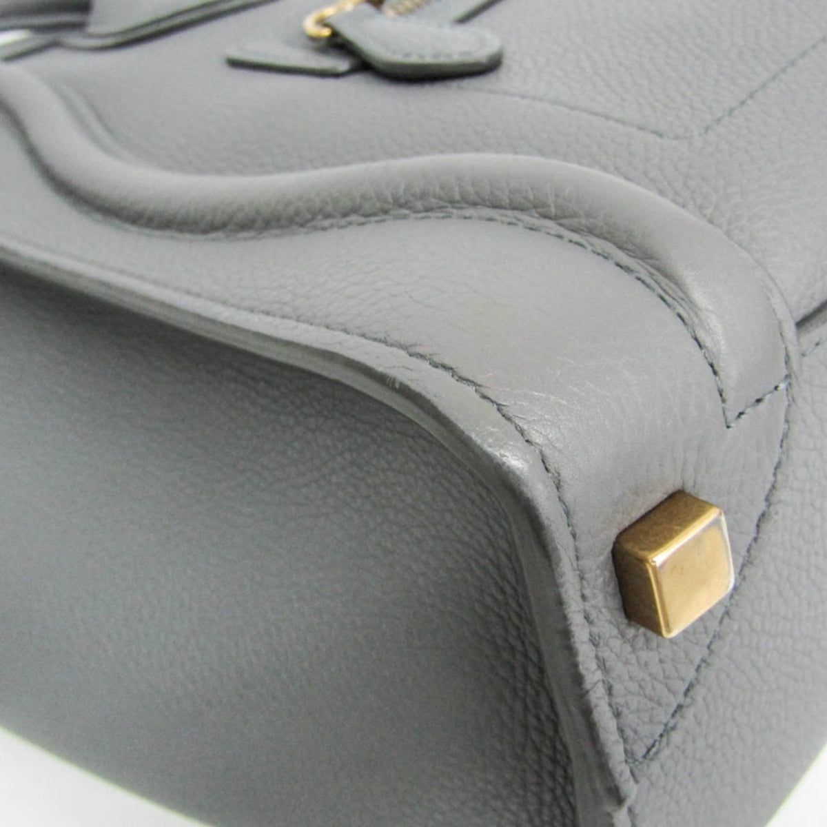 Celine Luggage Smooth Leather, Gray, Leather, Handbag