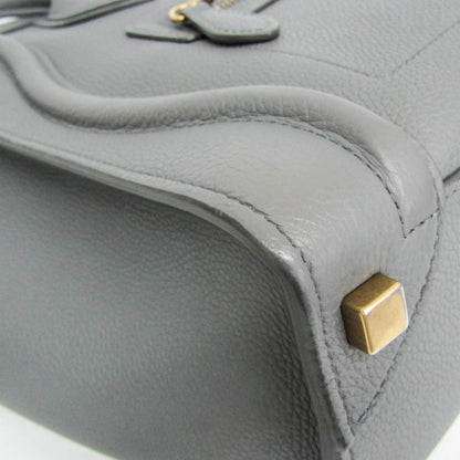Celine Luggage Smooth Leather, Gray, Leather, Handbag