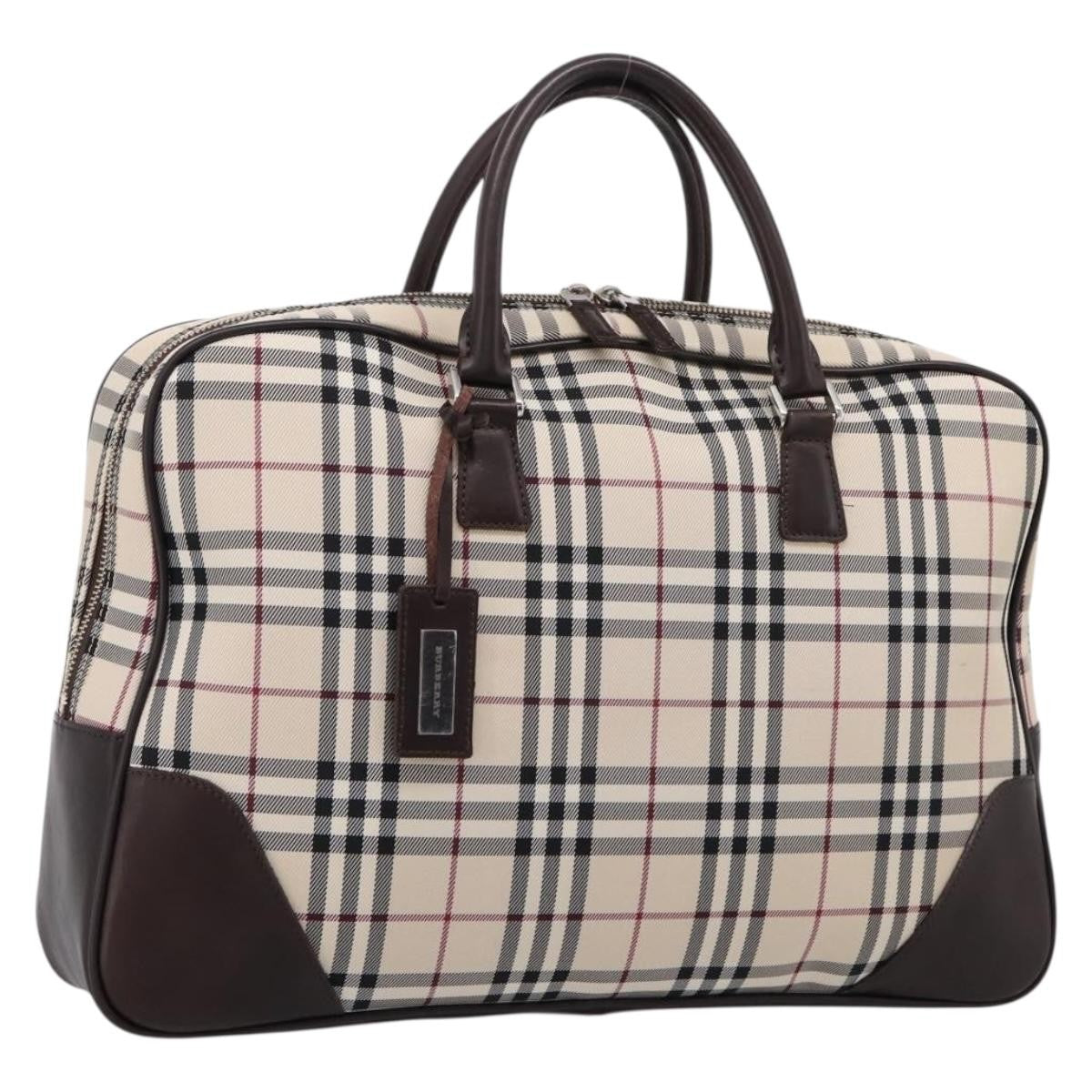 Burberry Boston Nova Check Canvas, Beige, Nylon, Handbag