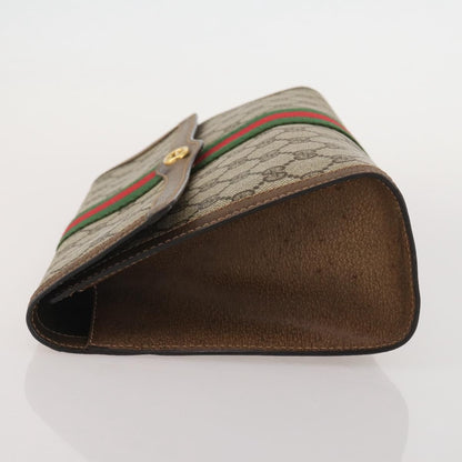 Gucci Vintage Web Flap Clutch GG Coated Canvas, Beige, Canvas, Clutch