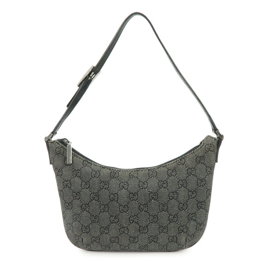 Gucci Horsebit Slim GG Denim with Leather, Black, Leather, Shoulder Bag