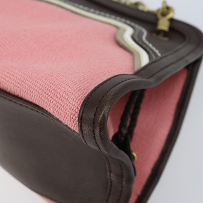 Bottega Veneta Chain Handle Canvas, Pink, Leather, Handbag