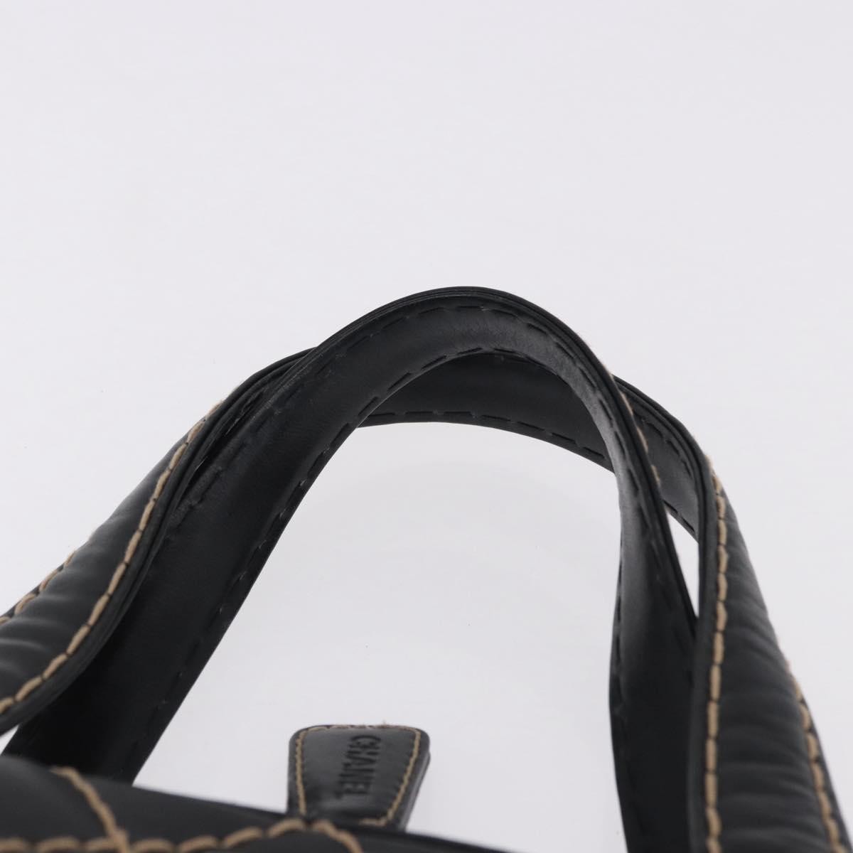Chanel Surpique Zip Around Satchel Quilted Leather, Black, Leather, Handbag