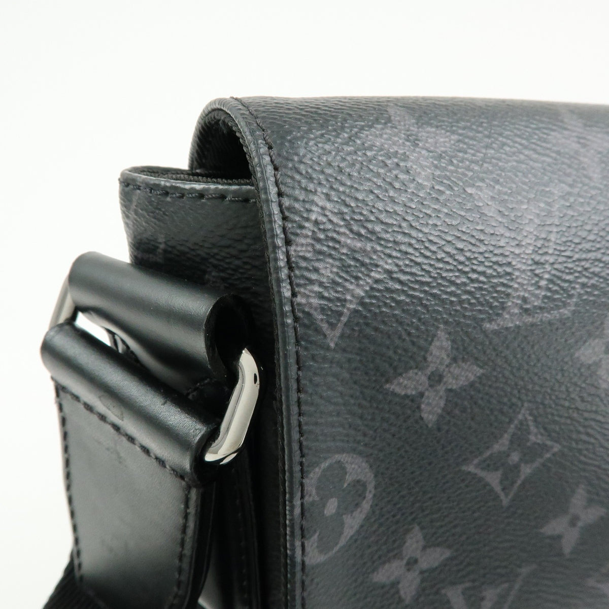 Louis Vuitton District Messenger Monogram Eclipse Canvas, Gray, Canvas, Handbag