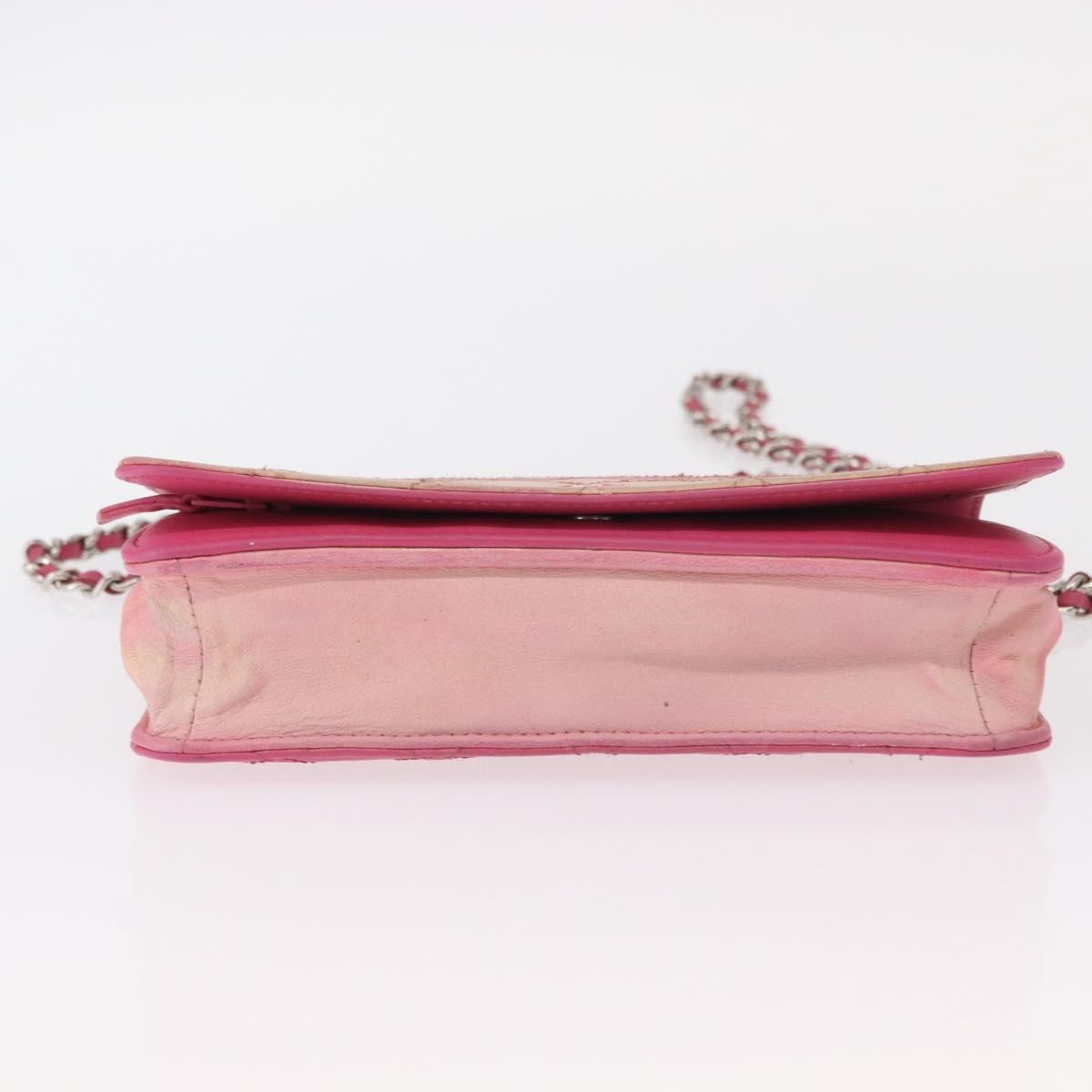 Chanel Wallet on Chain Quilted Ombre Lambskin, Pink, Leather, Crossbody Bag