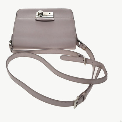 Prada Sound Flap Embroidered Saffiano, Pink, Leather, Shoulder Bag