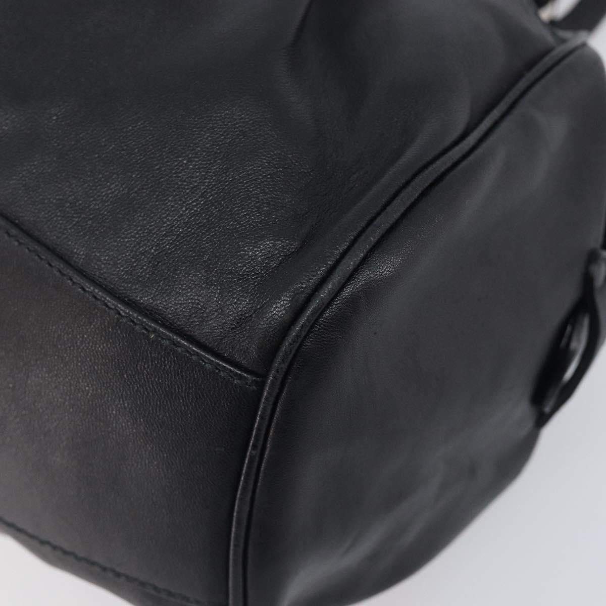 Salvatore Ferragamo Gancini Leather, Black, Leather, Handbag