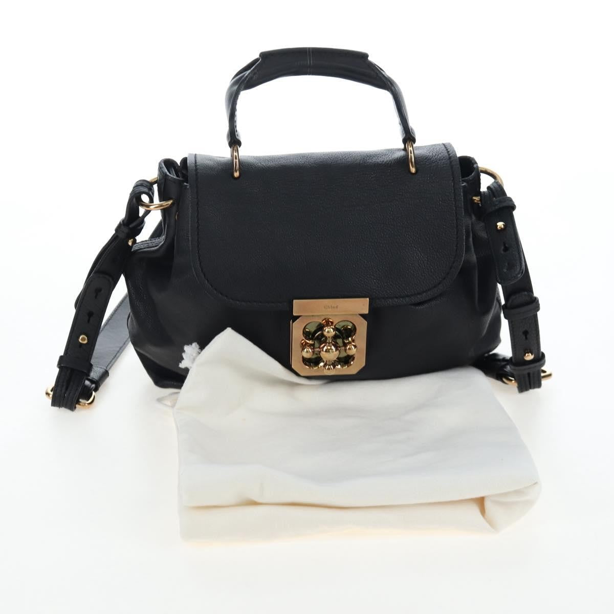 Chloe Elsie Convertible Satchel Leather, Black, Leather, Handbag