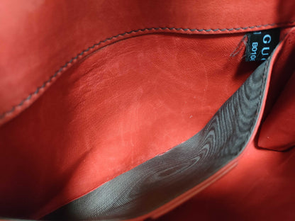 Gucci Emily Chain Flap Bag Leather, RED, LEATHER, Shoulder bag