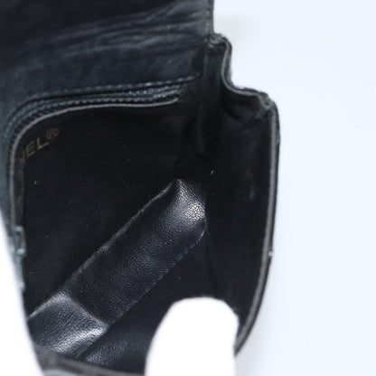 Chanel CC Flap Belt Quilted Lambskin, Black, Patent Leather, Clutch