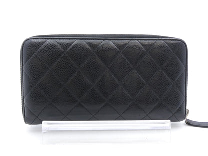 Chanel Matelasse Wallet Zippy CC, Black, Calfskin, Wallet