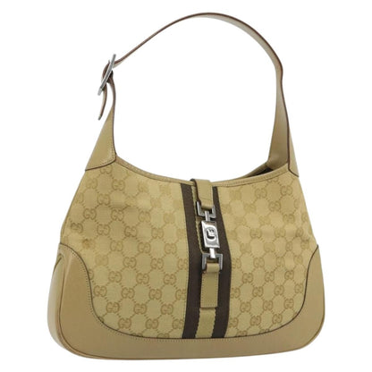 Gucci Web Jackie O Hobo GG Canvas, Beige, Canvas, Shoulder Bag