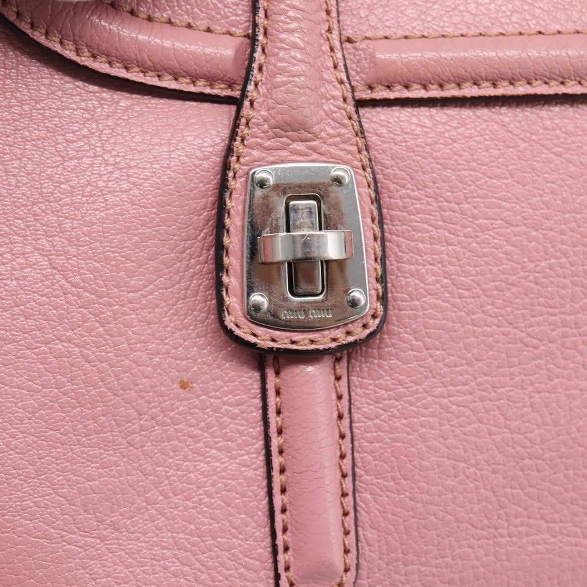 Miu Miu Beau Top Handle Leather, Pink, Leather, Handbag