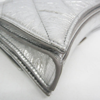 Balenciaga Crush Chain Flap Leather, Silver, Leather, Handbag