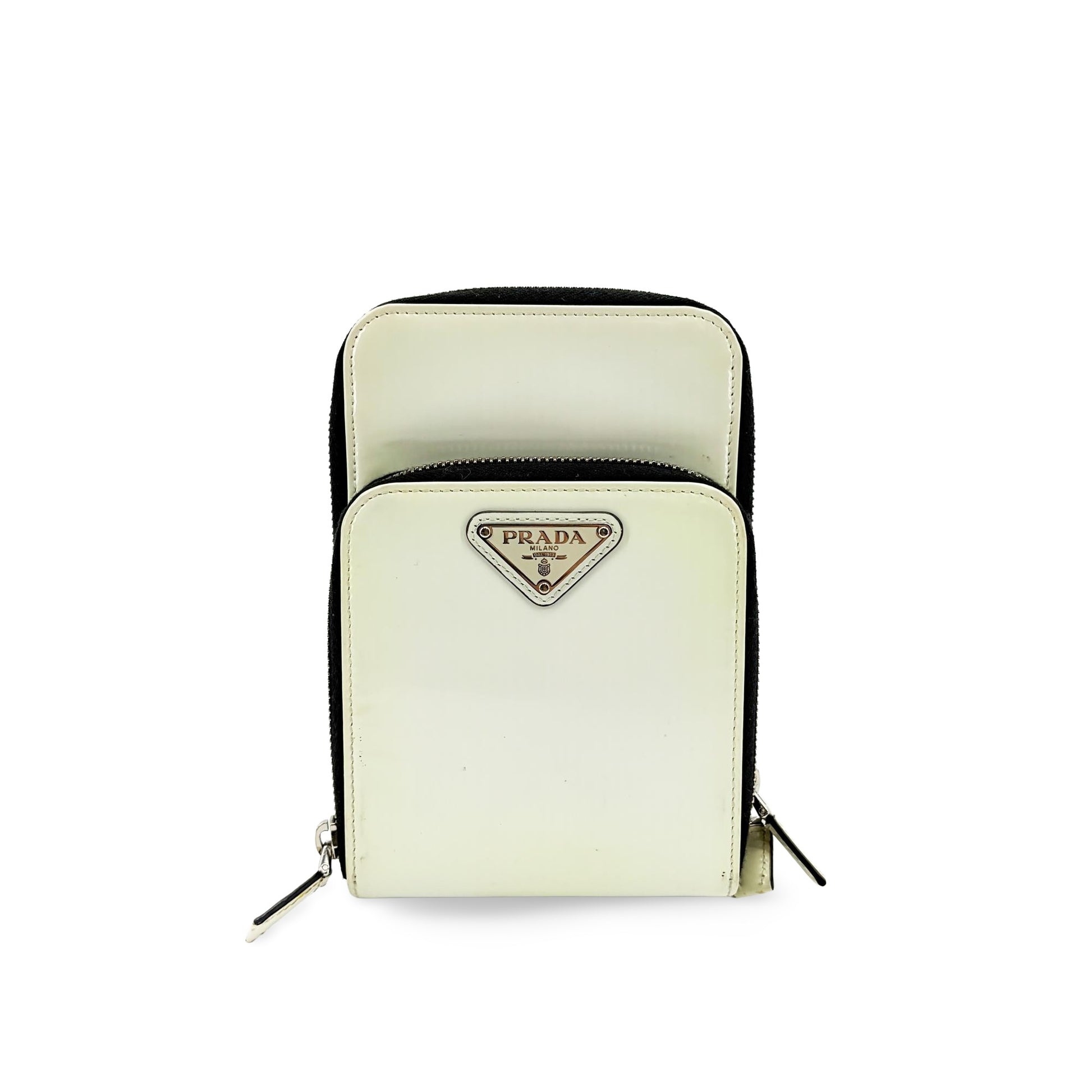 Prada Smartphone Case Saffiano Leather, White, Patent Leather, Tech Accessory