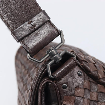 Bottega Veneta Intrecciato Shoulder Leather, Brown, Leather, Shoulder Bag