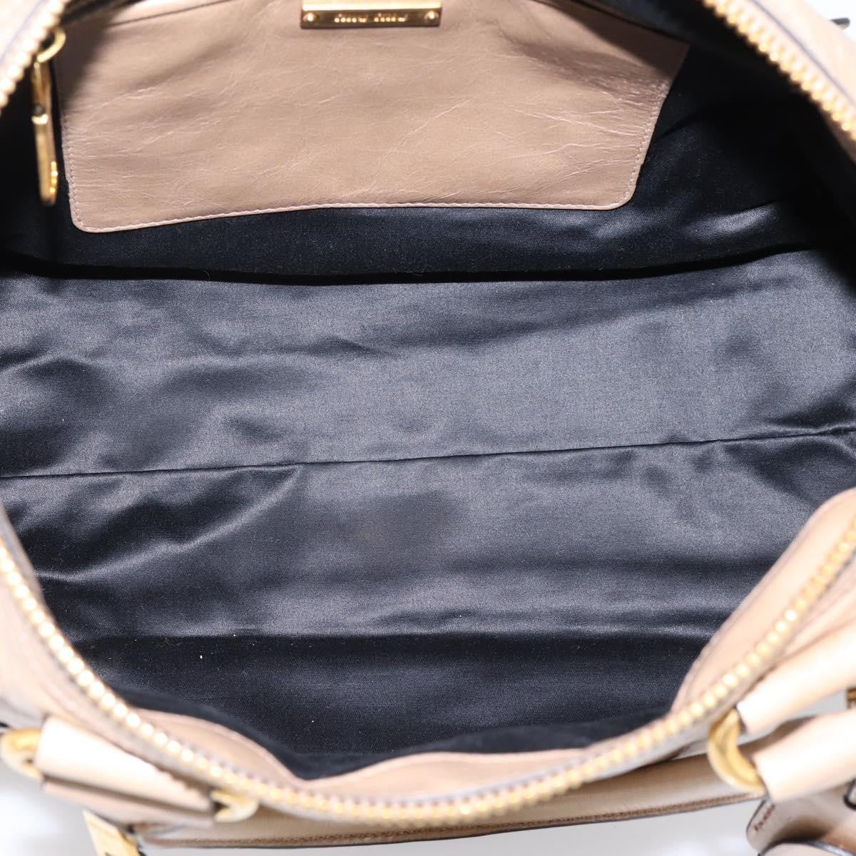 Miu Miu Convertible Bauletto Vitello Shine, Beige, Leather, Handbag