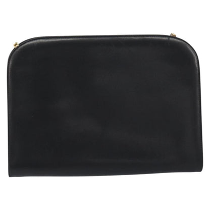 Salvatore Ferragamo Vintage Gancini Chain Leather, Black, Leather, Shoulder Bag