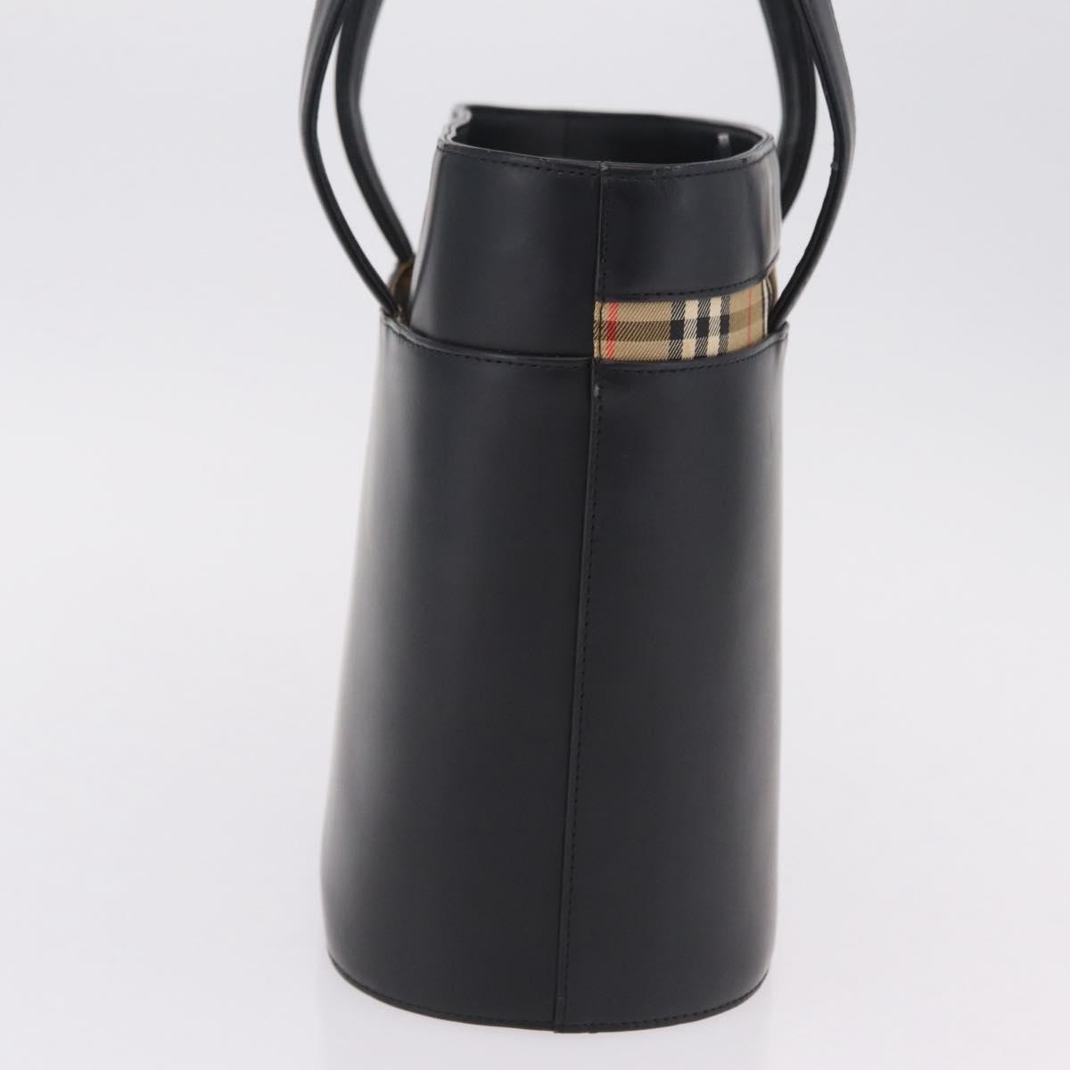 Burberry Nova Check Canvas and Leather, Black, Leather, Handbag