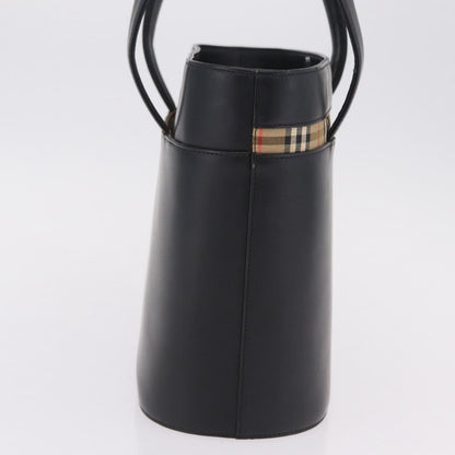 Burberry Nova Check Canvas and Leather, Black, Leather, Handbag