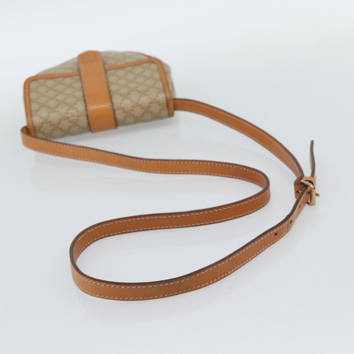 Celine Vintage Macadam Canvas and Leather, Beige, Canvas, Shoulder Bag