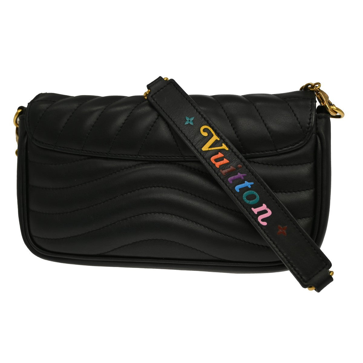 Louis Vuitton New Wave Chain Quilted Leather, Black, Leather, Handbag