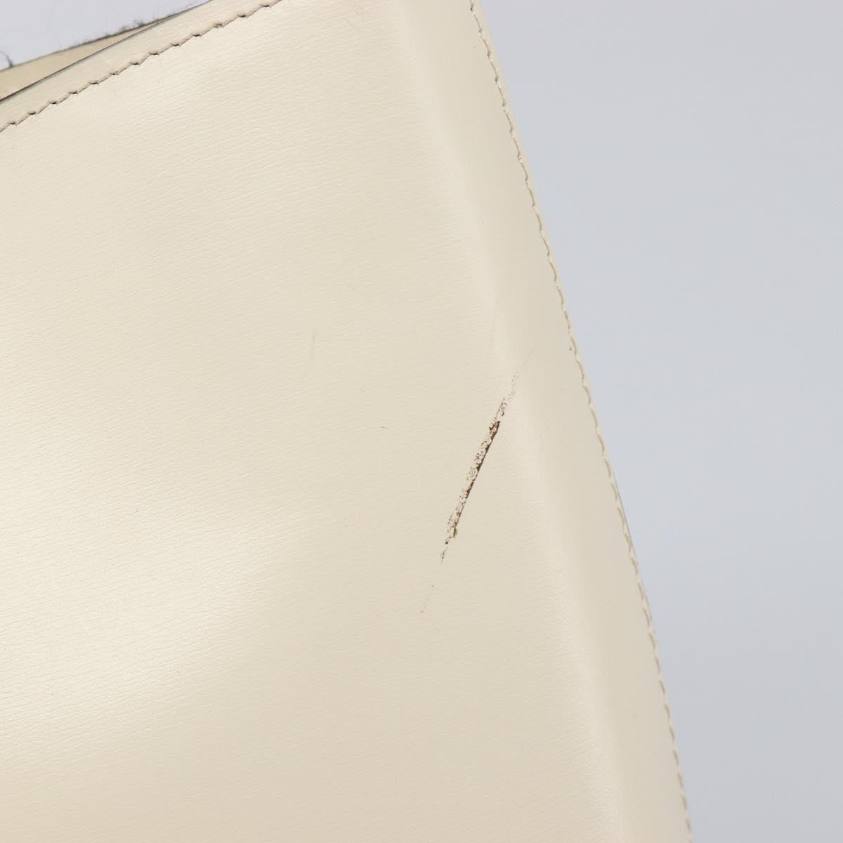 Celine Vintage Circle Logo Leather, White, Leather, Crossbody Bag