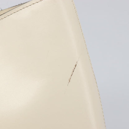 Celine Vintage Circle Logo Leather, White, Leather, Crossbody Bag