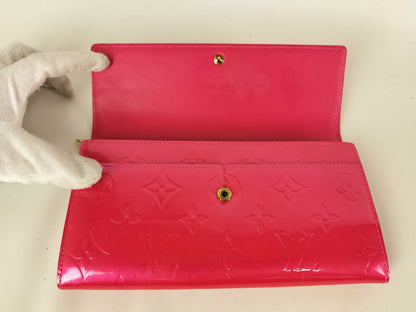 Louis Vuitton Sarah Monogram Vernis, Pink, Patent Leather, Wallet