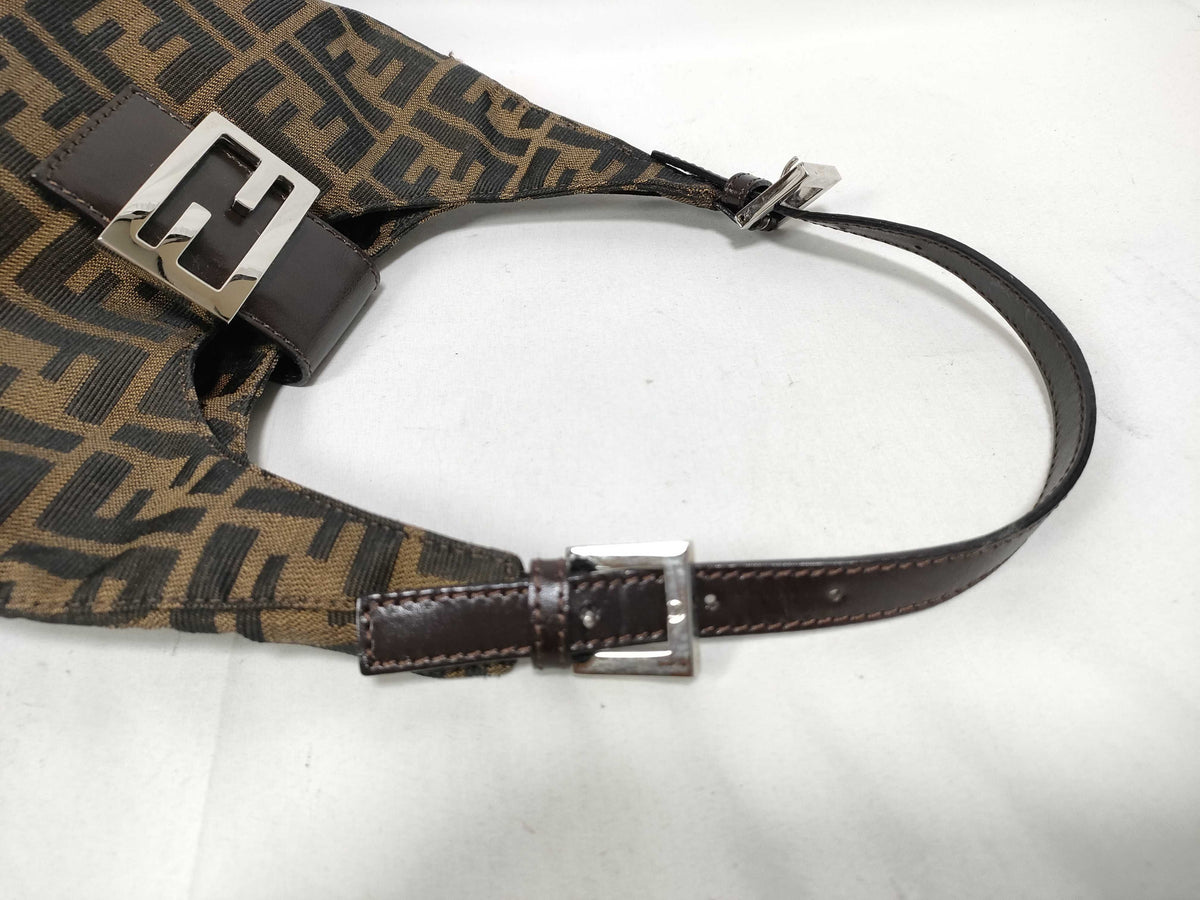Fendi Mamma Baguette Shoulder Bag Zucca Canvas, Brown, Canvas, Handbag