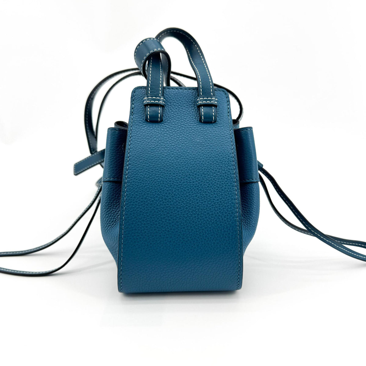 Loewe Hammock Leather, Blue, Leather, Handbag