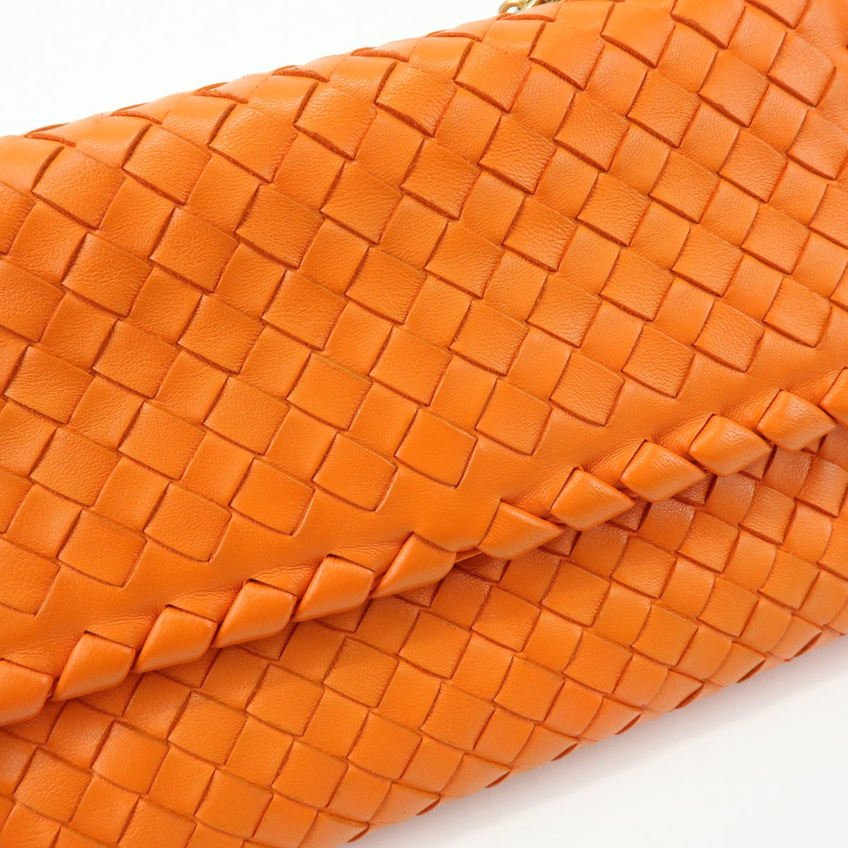 Bottega Veneta Olimpia Intrecciato Nappa, Orange, Leather, Crossbody Bag