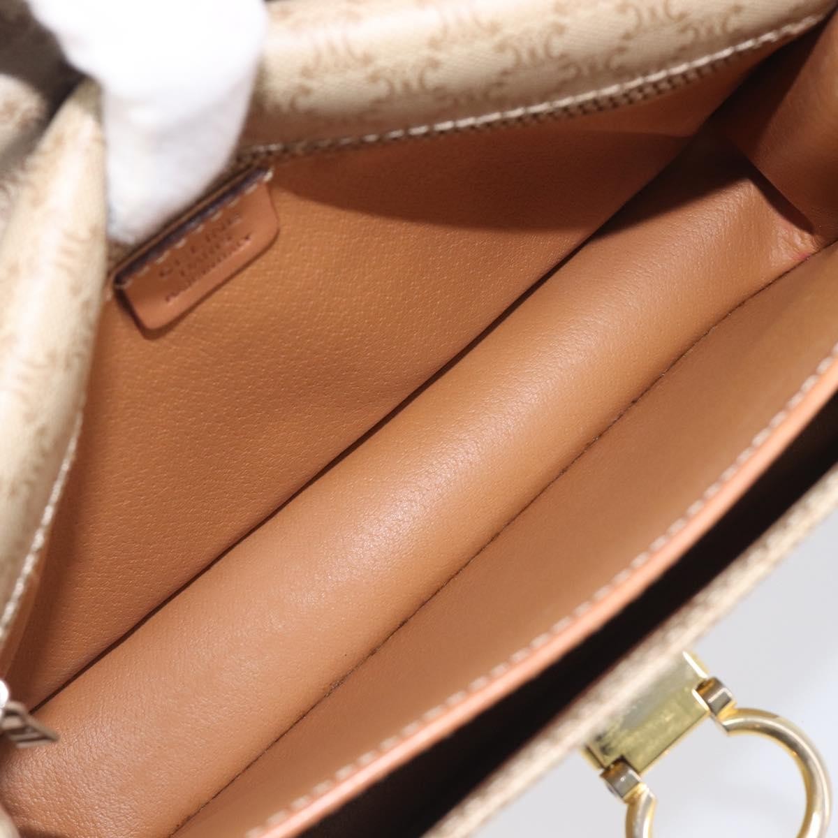 Celine Macadam Shoulder Canvas, Beige, Canvas, Crossbody Bag