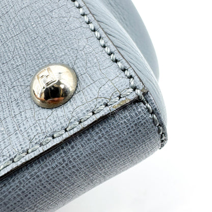 Fendi 2Jours Leather, Blue, Leather, Handbag