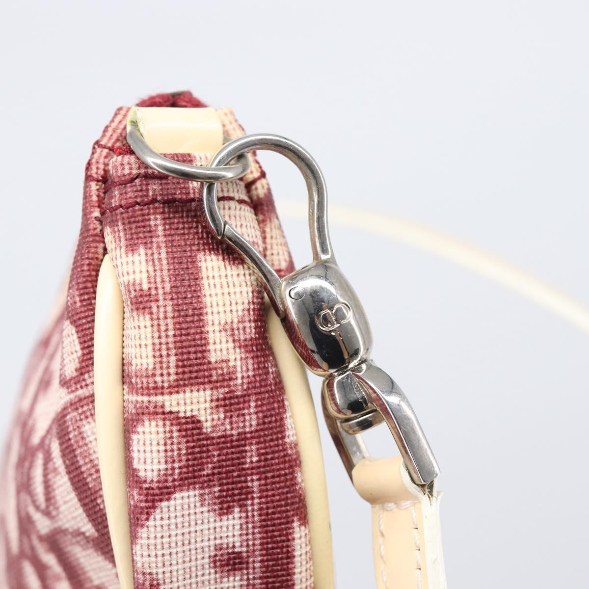 Christian Dior Vintage Saddle Bag Canvas, Red, Canvas, Clutch