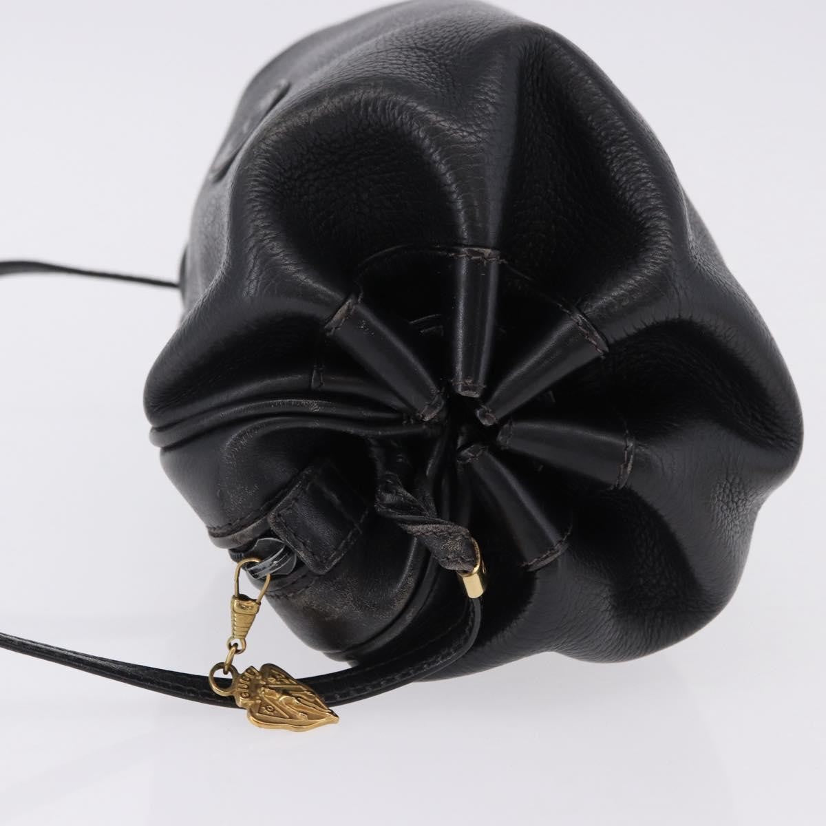 Gucci Shoulder Leather, Black, Leather, Shoulder Bag
