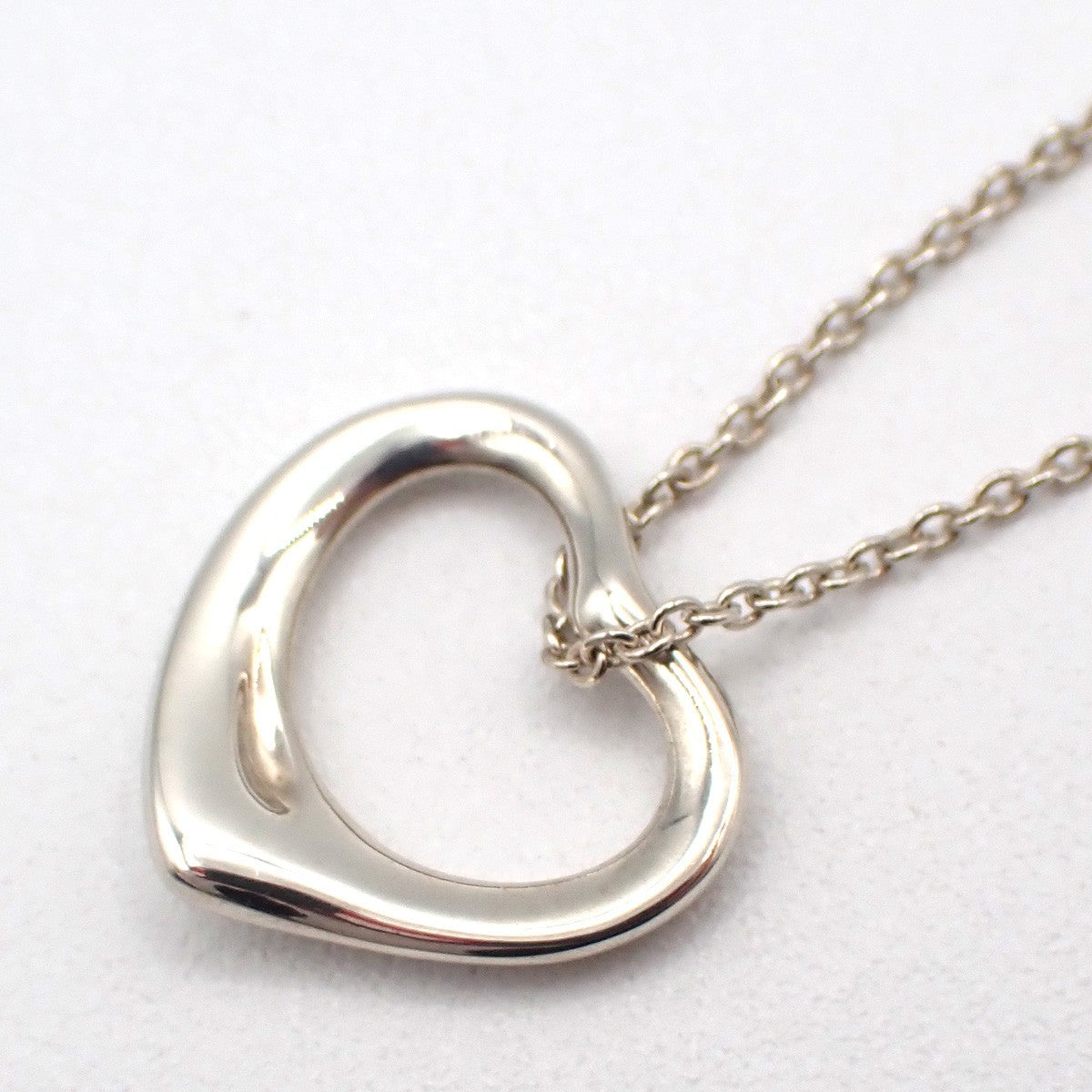 Tiffany & Co. Elsa Peretti Open Heart Pendant Sterling Silver, Silver, Silver, Necklace