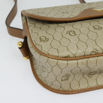 Christian Dior Vintage Honeycomb Canvas, Beige, Canvas, Shoulder Bag