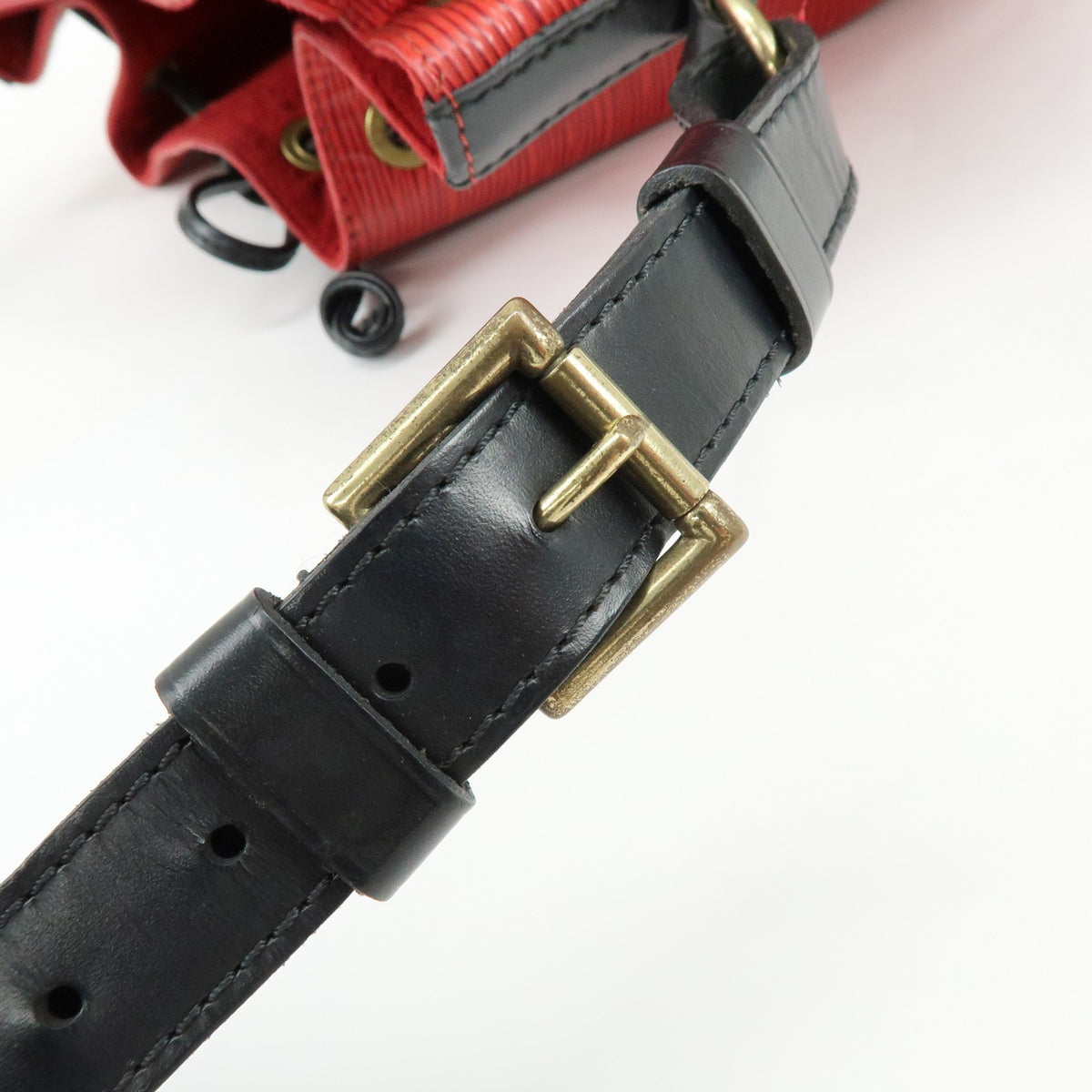 Louis Vuitton Bicolor Petit Noe Epi Leather, Red, Leather, Handbag