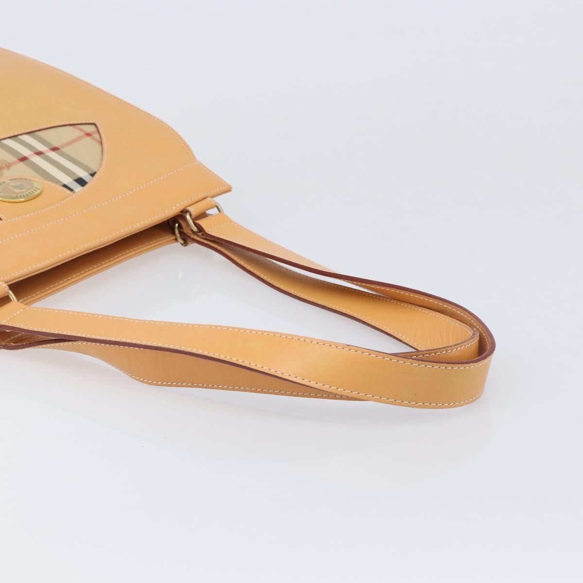 Burberry Nova Check Shoulder Bag Leather, Beige, Leather, Shoulder Bag