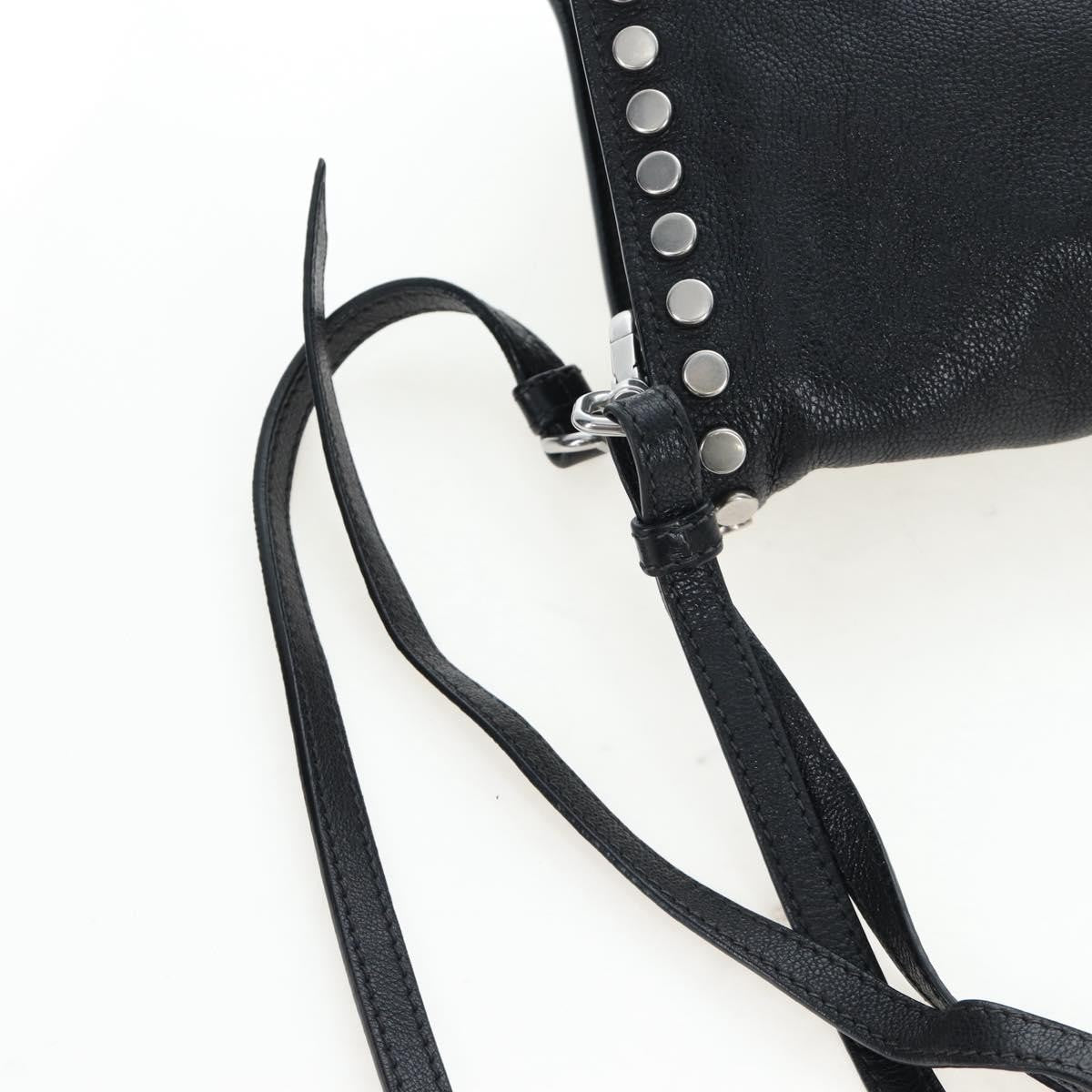 Prada Etiquette Flap Studded Glace Calfskin, Black, Leather, Handbag