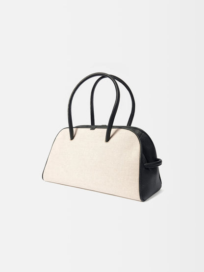 Jacquemus TURISMO linen, BEIGE, LINEN, Handbag