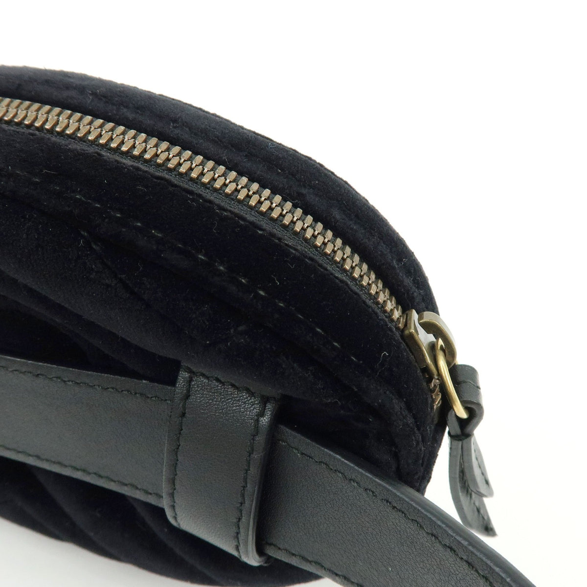 Gucci GG Marmont Belt Embellished Matelasse Velvet, Black, Velvet, Handbag