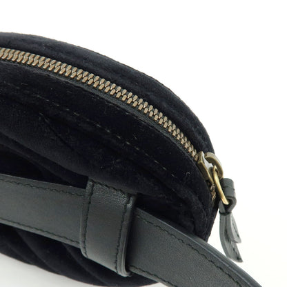 Gucci GG Marmont Belt Embellished Matelasse Velvet, Black, Velvet, Handbag