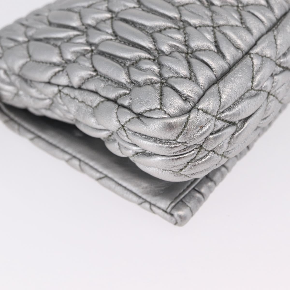 Miu Miu Crystal Clutch Matelasse Leather, Silver, Leather, Clutch