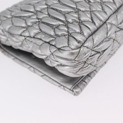 Miu Miu Crystal Clutch Matelasse Leather, Silver, Leather, Clutch